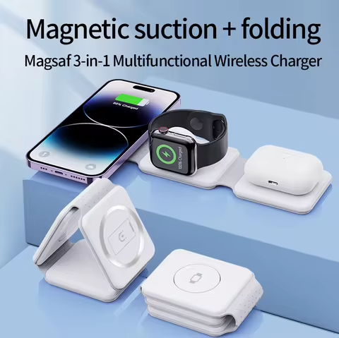 3 in 1 Wireless Charger Magnetic Foldable Charging